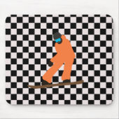 Freeride Snowboarder Orange Anzug geprüft Mousepad (Vorne)