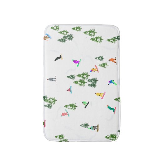 Freeride Snowboarder Snowboarden Illustration Badematte (Vorderseite Vertikal)