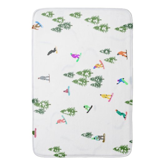 Freeride Snowboarder Snowboarden Illustration Badematte (Vorderseite Vertikal)