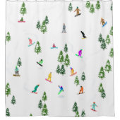 Freeride Snowboarder Snowboarden Illustration Duschvorhang (Vorderseite)