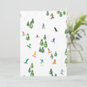 Freeride Snowboarder Snowboarden Illustration Einladung (Stehend Vorderseite)