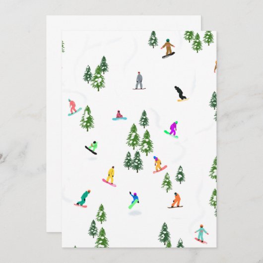 Freeride Snowboarder Snowboarden Illustration Einladung (Vorne/Hinten)