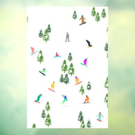 Freeride Snowboarder Snowboarden Illustration Fensteraufkleber