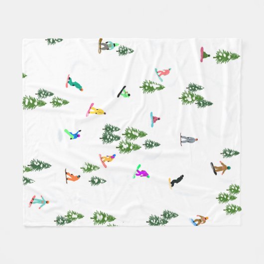 Freeride Snowboarder Snowboarden Illustration Fleecedecke (Vorderseite (Horizontal))