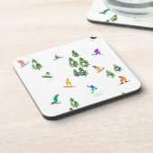 Freeride Snowboarder Snowboarden Illustration Getränkeuntersetzer (Linke Seite)