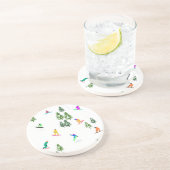 Freeride Snowboarder Snowboarden Illustration Getränkeuntersetzer (Seite)