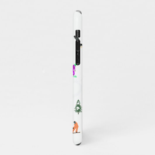 Freeride Snowboarder Snowboarden Illustration iPhone Hülle (Linke Seite)