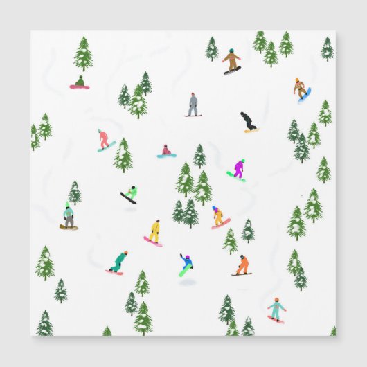 Freeride Snowboarder Snowboarden Illustration Magnetkarte (Vorderseite)