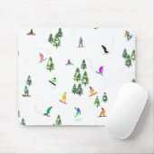 Freeride Snowboarder Snowboarden Illustration Mousepad (Mit Mouse)