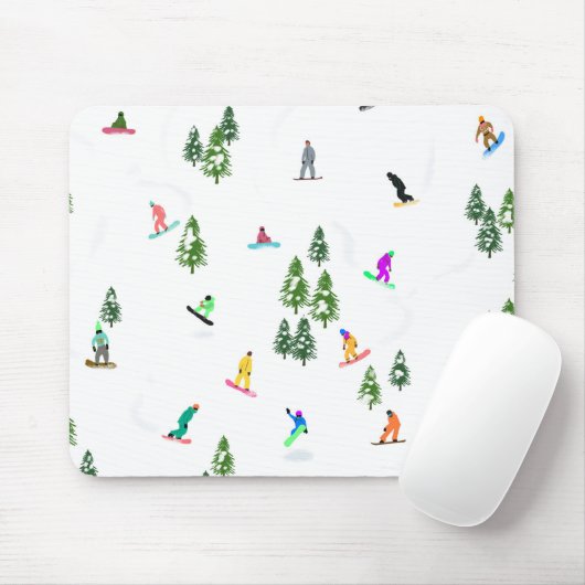 Freeride Snowboarder Snowboarden Illustration Mousepad (Mit Mouse)