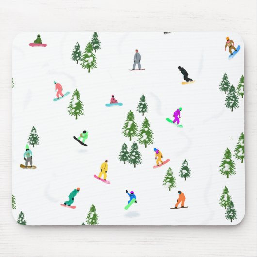 Freeride Snowboarder Snowboarden Illustration Mousepad (Vorne)