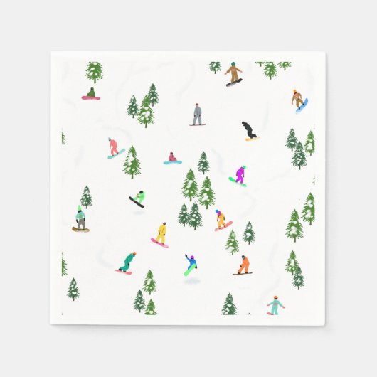 Freeride Snowboarder Snowboarden Illustration Serviette (Vorderseite)