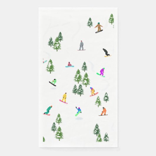 Freeride Snowboarder Snowboarden Illustration Serviette (Vorderseite)