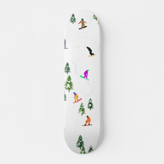 Freeride Snowboarder Snowboarden Illustration Skateboard (Vorne)