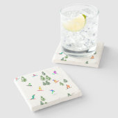 Freeride Snowboarder Snowboarden Illustration Steinuntersetzer (Seitenansicht)