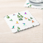 Freeride Snowboarder Snowboarden Illustration Untersetzer (angewinkelt)