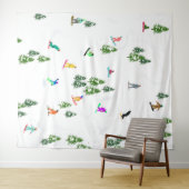 Freeride Snowboarder Snowboarden Illustration Wandteppich (Beispiel (Horizontal))