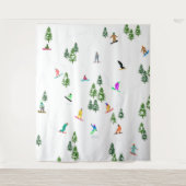 Freeride Snowboarder Snowboarden Illustration Wandteppich (Vorderseite)