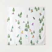 Freeride Snowboarder Snowboarden Illustration Wandteppich (Vorderseite)