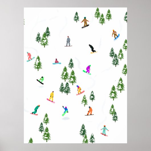 Freeride Snowboarder Snowboarden Winter Poster (Vorne)