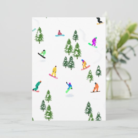 Freeride Snowboarder Snowboarden Xmas Einladung (Stehend Vorderseite)
