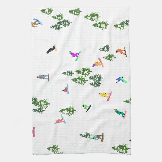 Freeride Snowboarder Snowboarder Design Geschirrtuch (Vertikal)