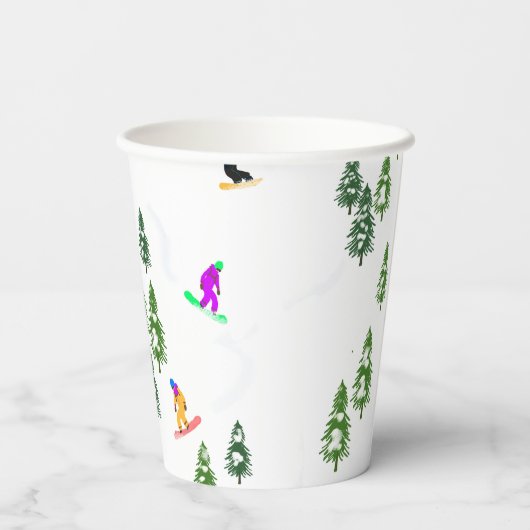 Freeride Snowboarder Snowboarder Design Pappbecher (Rückseite)