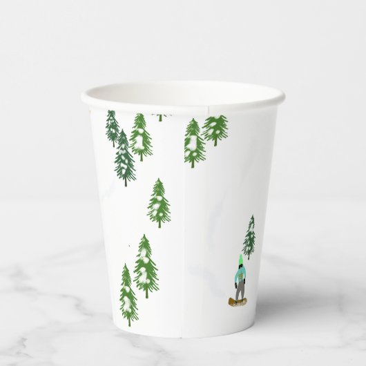 Freeride Snowboarder Snowboarder Design Pappbecher (Rechts)