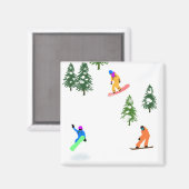 Freeride Snowboarder Snowboarder Magnet (Vorderseite/Rückseite)