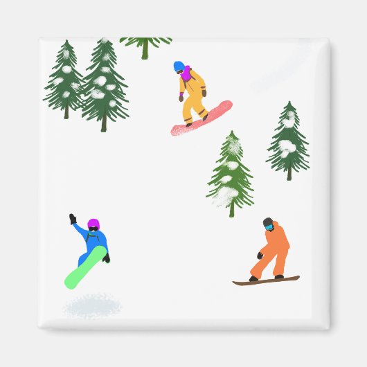 Freeride Snowboarder Snowboarder Magnet (Vorne)
