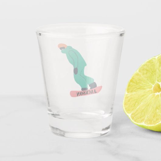 Freeride Snowboarder Snowboarder Schnapsglas (Rückseite)