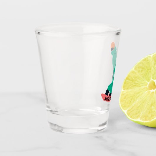 Freeride Snowboarder Snowboarder Schnapsglas (Links)