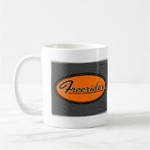 FREERIDER Orange auf Chrom Kaffeetasse (Links)