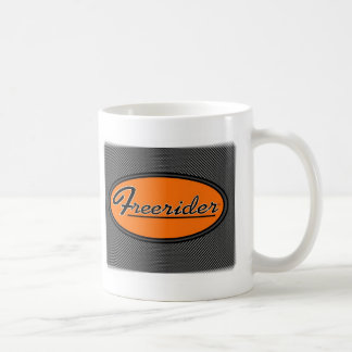FREERIDER Orange auf Chrom Kaffeetasse