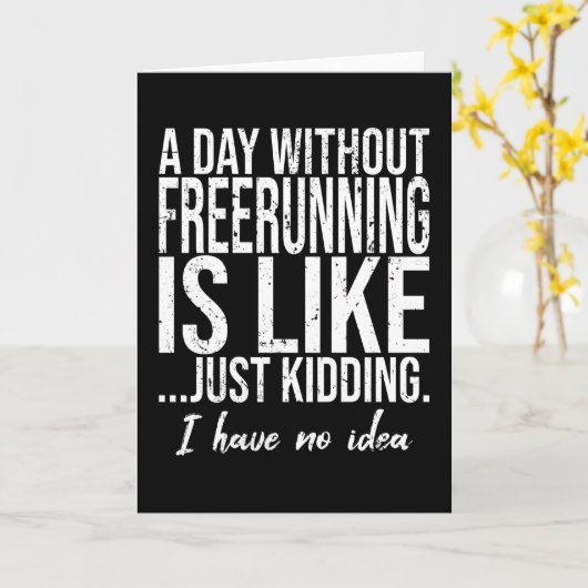 Freeruning lustiges Sportgeschenk Karte (Gelbe Blume)