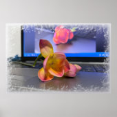 Freesia Blume auf der Tastatur Poster (Vorne)