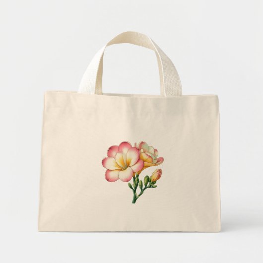 Freesia Blume Design Mini Stoffbeutel (Vorne)
