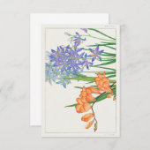 Freesia Blume Japanese Woodblock Art von Tanigami Einladung (Vorne/Hinten)
