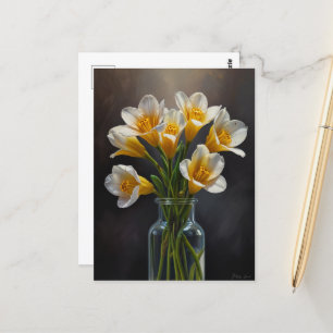 freesia flowers postkarte
