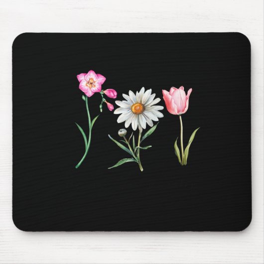Freesia Gänseblümchen Tulpe Subtile Blume Stiel Na Mousepad (Vorne)