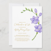 Freesia Lebensfeier Bestattung Einladung (Vorderseite)