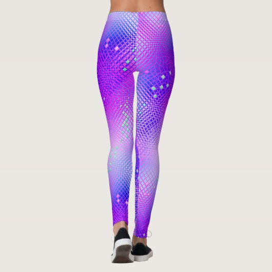 Freesia lila Blacklight Leggings (Rückseite)