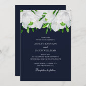 Freesia. Weiße Blume. Hochzeit von Navy Garden Einladung (Vorne/Hinten)