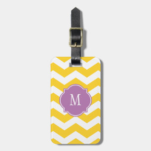 Freesia & White Zickzack Monogram Gepäckanhänger