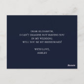 Freesia wirst du meine Brautjungfrau sein. Seestre Postkarte (Rückseite)