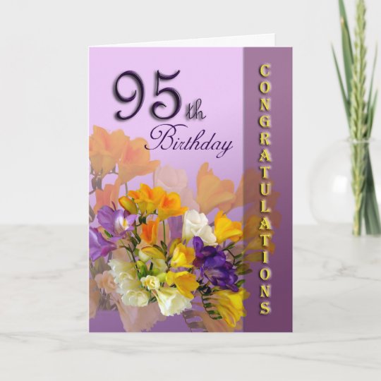 Freesias-95. Geburtstag CongratulationGreeting Karte | Zazzle.de