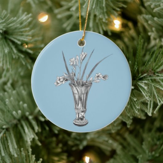 Freesias meiner Großmutter - Keramik Ornament (Baum)