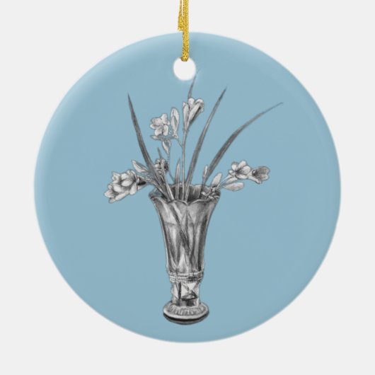 Freesias meiner Großmutter - Keramik Ornament (Hinten)