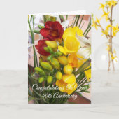 Freesias Personalisiert 40. Hochzeitstag Karte (Gelbe Blume)