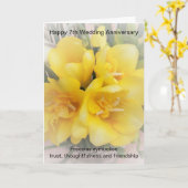 Freesias Personalisiert 7. Hochzeitskarte Karte (Gelbe Blume)